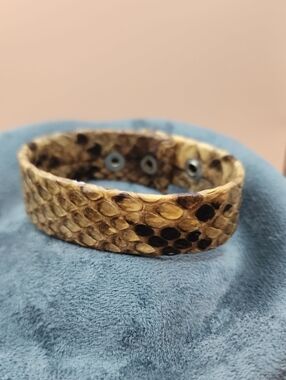 Vintage PYTHON snake Skin Bracelet Hand Crafted